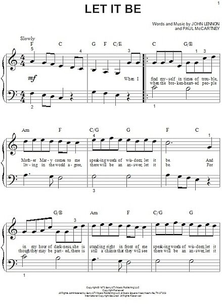open zoom image for Let It Be - Big Note Piano, New, Main