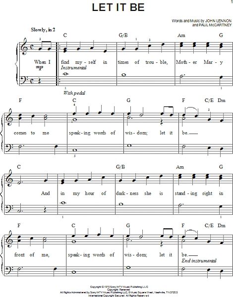open zoom image for Let It Be - Easy Piano, New, Main