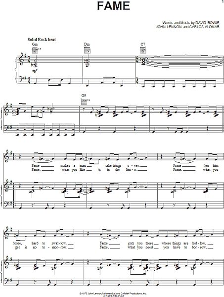 open zoom image for Fame - Piano/Vocal/Guitar, New, Main