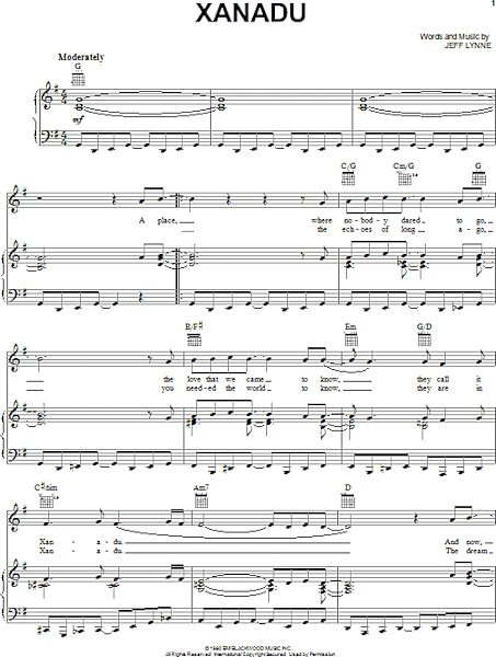 open zoom image for Xanadu - Piano/Vocal/Guitar, New, Main