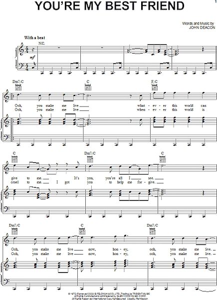 open zoom image for You're My Best Friend - Piano/Vocal/Guitar, New, Main