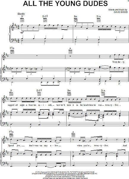 open zoom image for All The Young Dudes - Piano/Vocal/Guitar, New, Main
