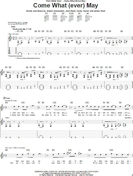 open zoom image for Come What(ever) May - Guitar TAB, New, Main