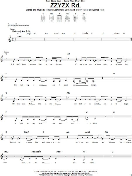 open zoom image for ZZYZX Rd. - Guitar TAB, New, Main