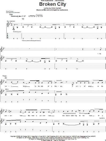 open zoom image for Broken City - Guitar TAB, New, Main