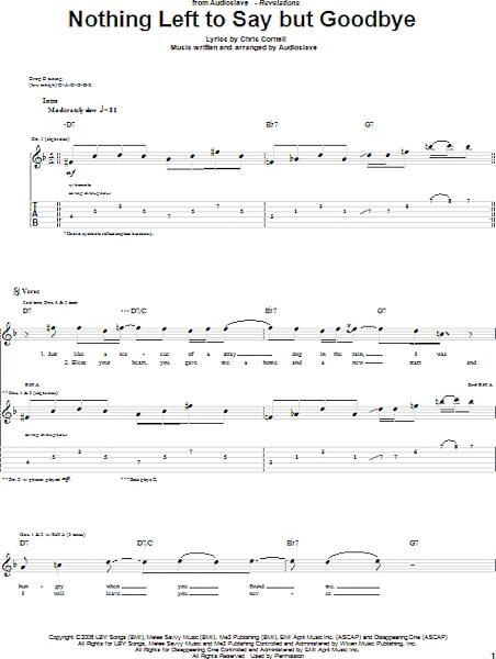 open zoom image for Nothing Left To Say But Goodbye - Guitar TAB, New, Main