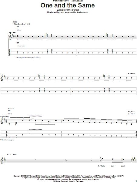 open zoom image for One And The Same - Guitar TAB, New, Main