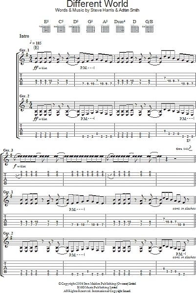 open zoom image for Different World - Guitar TAB, New, Main
