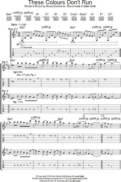open zoom image for These Colours Don't Run - Guitar TAB, New, Main