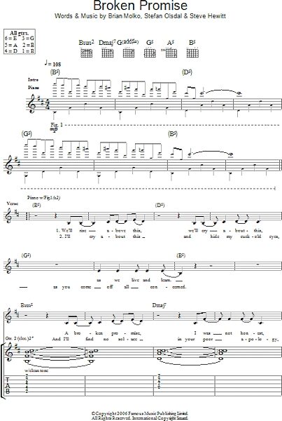 open zoom image for Broken Promise - Guitar TAB, New, Main