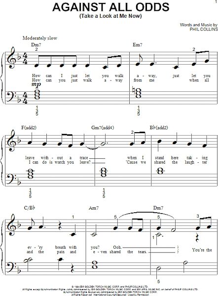 open zoom image for Against All Odds (Take A Look At Me Now) - Big Note Piano, New, Main