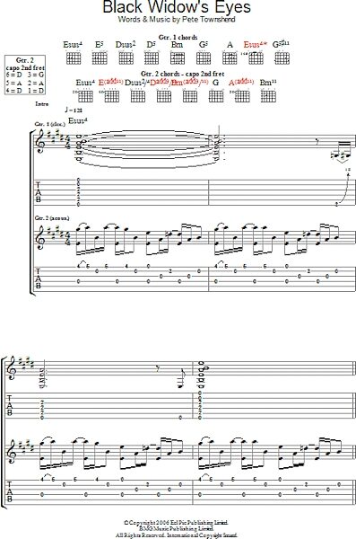 open zoom image for Black Widow's Eyes - Guitar TAB, New, Main