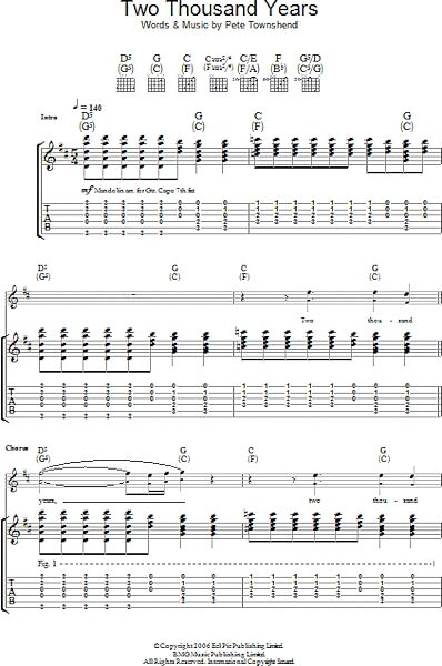 open zoom image for Two Thousand Years - Guitar TAB, New, Main