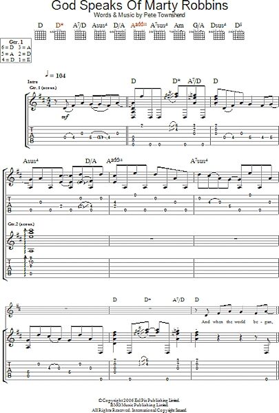 open zoom image for God Speaks Of Marty Robbins - Guitar TAB, New, Main