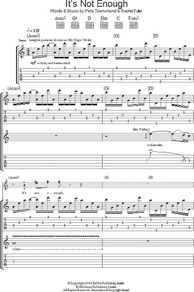 open zoom image for It's Not Enough - Guitar TAB, New, Main