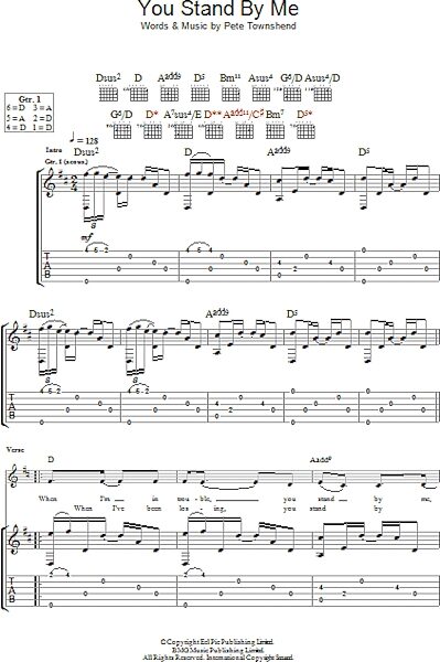 open zoom image for You Stand By Me - Guitar TAB, New, Main