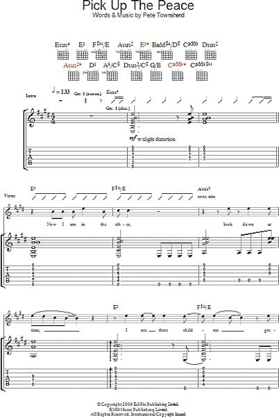 open zoom image for Pick Up The Peace - Guitar TAB, New, Main