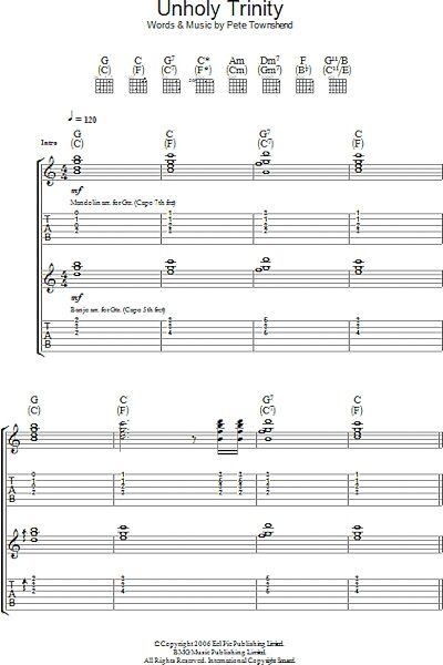 open zoom image for Unholy Trinity - Guitar TAB, New, Main