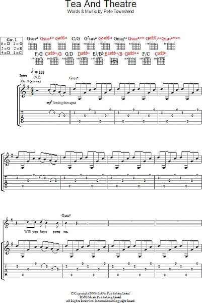 open zoom image for Tea And Theatre - Guitar TAB, New, Main