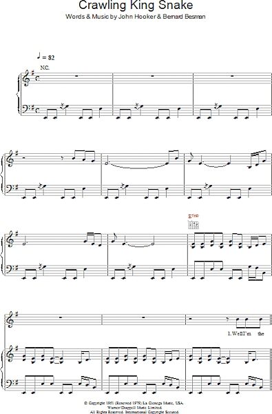 open zoom image for Crawling King Snake - Piano/Vocal/Guitar, New, Main