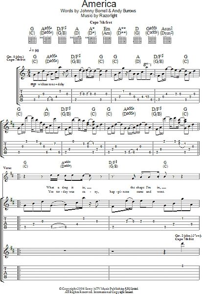 open zoom image for America - Guitar TAB, New, Main