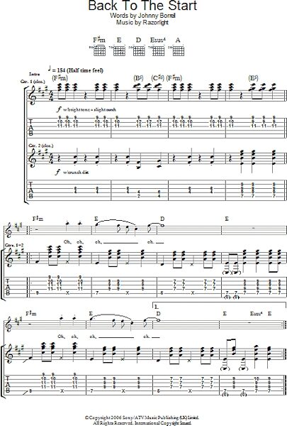 open zoom image for Back To The Start - Guitar TAB, New, Main