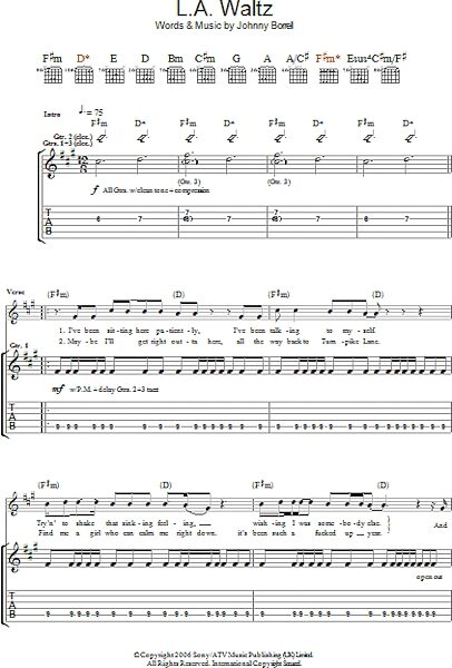 open zoom image for Los Angeles Waltz - Guitar TAB, New, Main