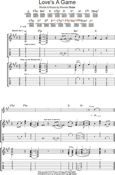 open zoom image for Love's A Game - Guitar TAB, New, Main