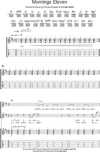 open zoom image for Mornings Eleven - Guitar TAB, New, Main