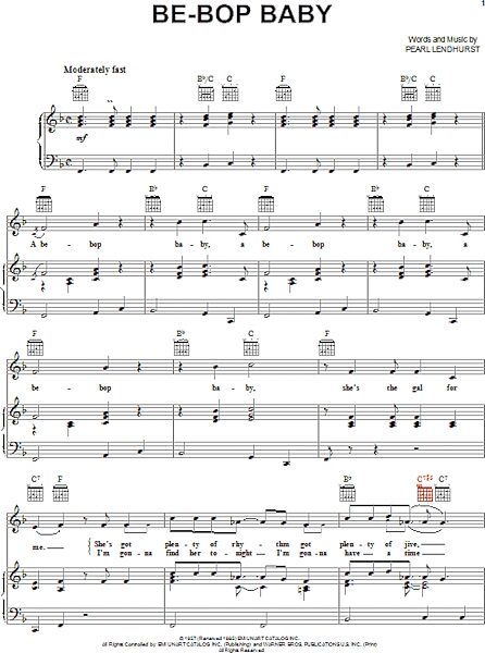 open zoom image for Be-Bop Baby - Piano/Vocal/Guitar, New, Main