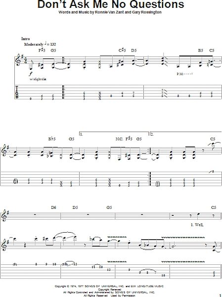 open zoom image for Don't Ask Me No Questions - Guitar Tab Play-Along, New, Main