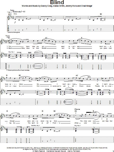open zoom image for Blind - Guitar TAB, New, Main