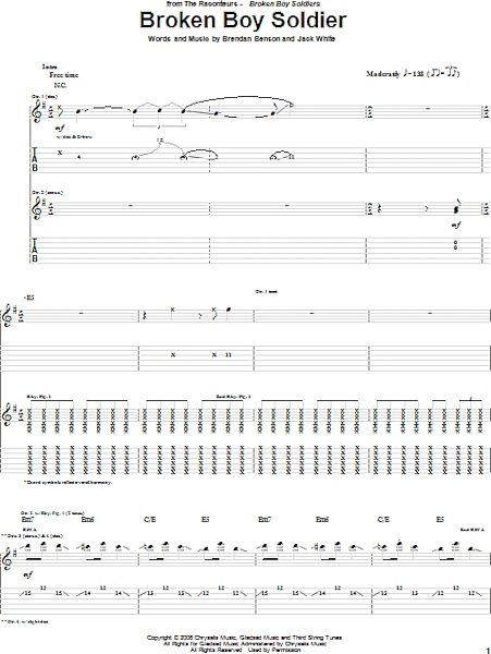 open zoom image for Broken Boy Soldier - Guitar TAB, New, Main