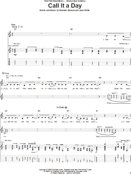 open zoom image for Call It A Day - Guitar TAB, New, Main