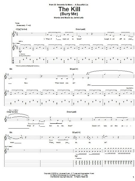 open zoom image for The Kill (Bury Me) - Guitar TAB, New, Main