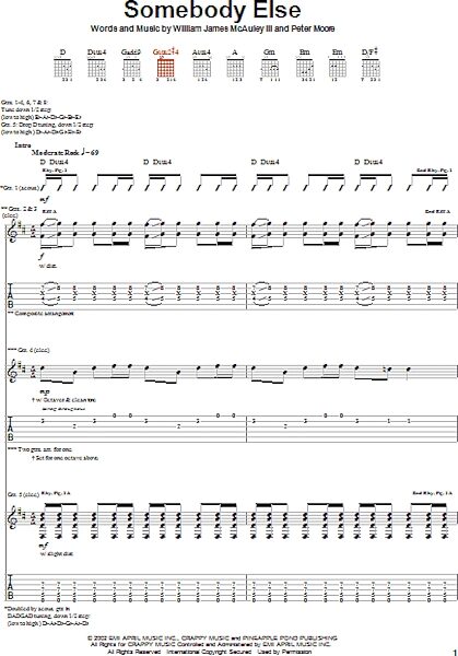 open zoom image for Somebody Else - Guitar TAB, New, Main