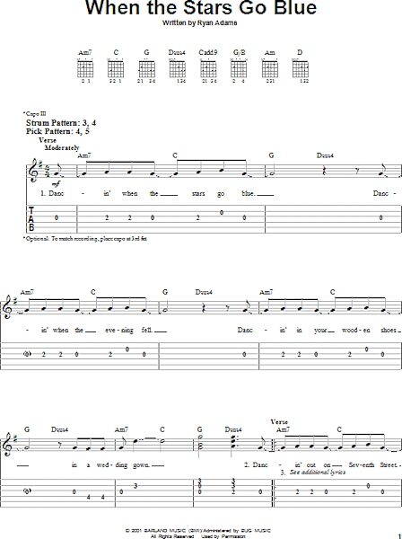 open zoom image for When The Stars Go Blue - Easy Guitar with TAB, New, Main