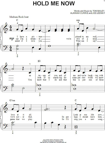 open zoom image for Hold Me Now - Big Note Piano, New, Main