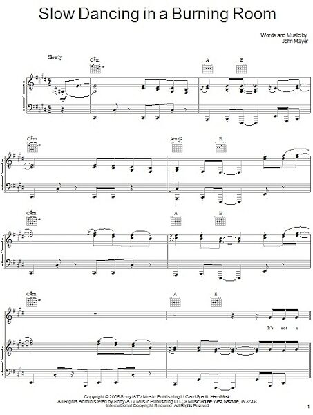 open zoom image for Slow Dancing In A Burning Room - Piano/Vocal/Guitar, New, Main