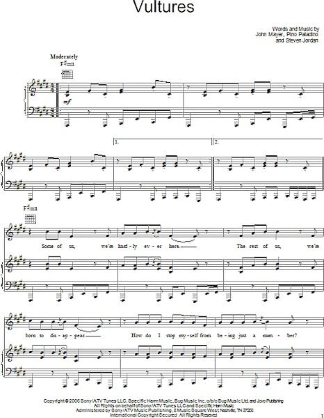 open zoom image for Vultures - Piano/Vocal/Guitar, New, Main