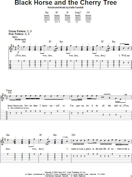 open zoom image for Black Horse And The Cherry Tree - Easy Guitar with TAB, New, Main