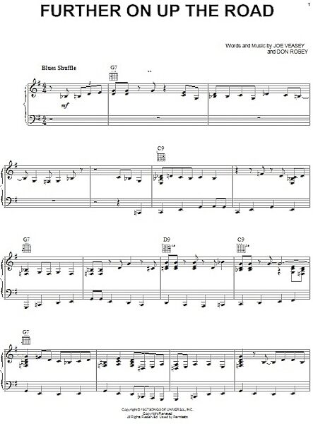 open zoom image for Further On Up The Road - Piano/Vocal/Guitar, New, Main