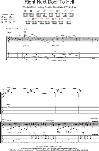 open zoom image for Right Next Door To Hell - Guitar TAB, New, Main