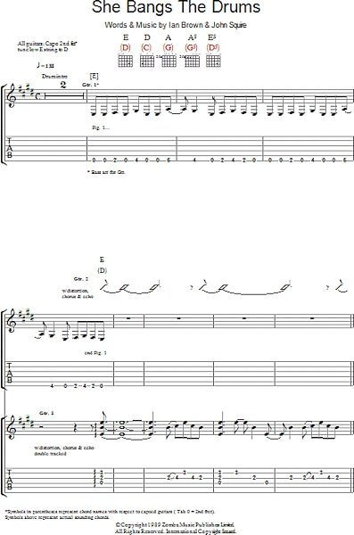 open zoom image for She Bangs The Drums - Guitar TAB, New, Main