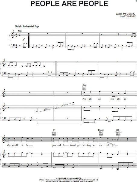 open zoom image for People Are People - Piano/Vocal/Guitar, New, Main