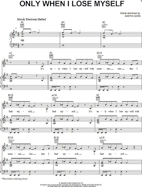 open zoom image for Only When I Lose Myself - Piano/Vocal/Guitar, New, Main