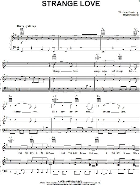 open zoom image for Strange Love - Piano/Vocal/Guitar, New, Main