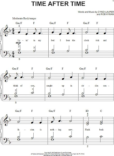 open zoom image for Time After Time - Big Note Piano, New, Main