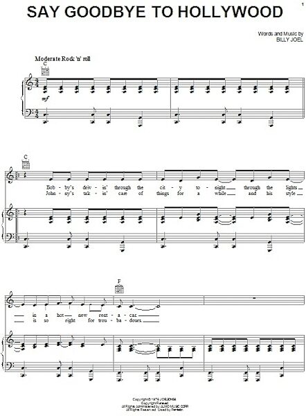 open zoom image for Say Goodbye To Hollywood - Piano/Vocal/Guitar, New, Main
