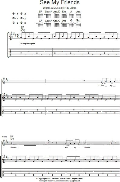 open zoom image for See My Friends - Guitar TAB, New, Main